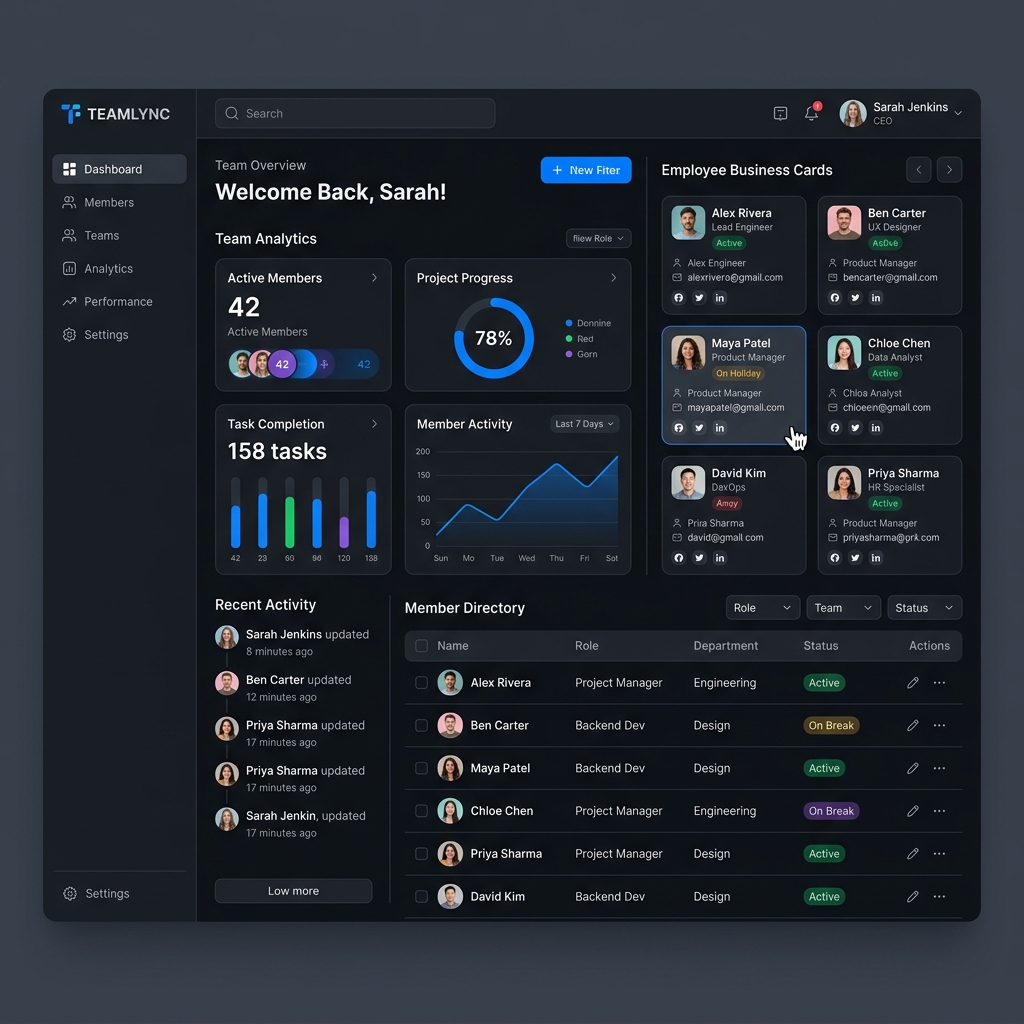 Team Management Mockup